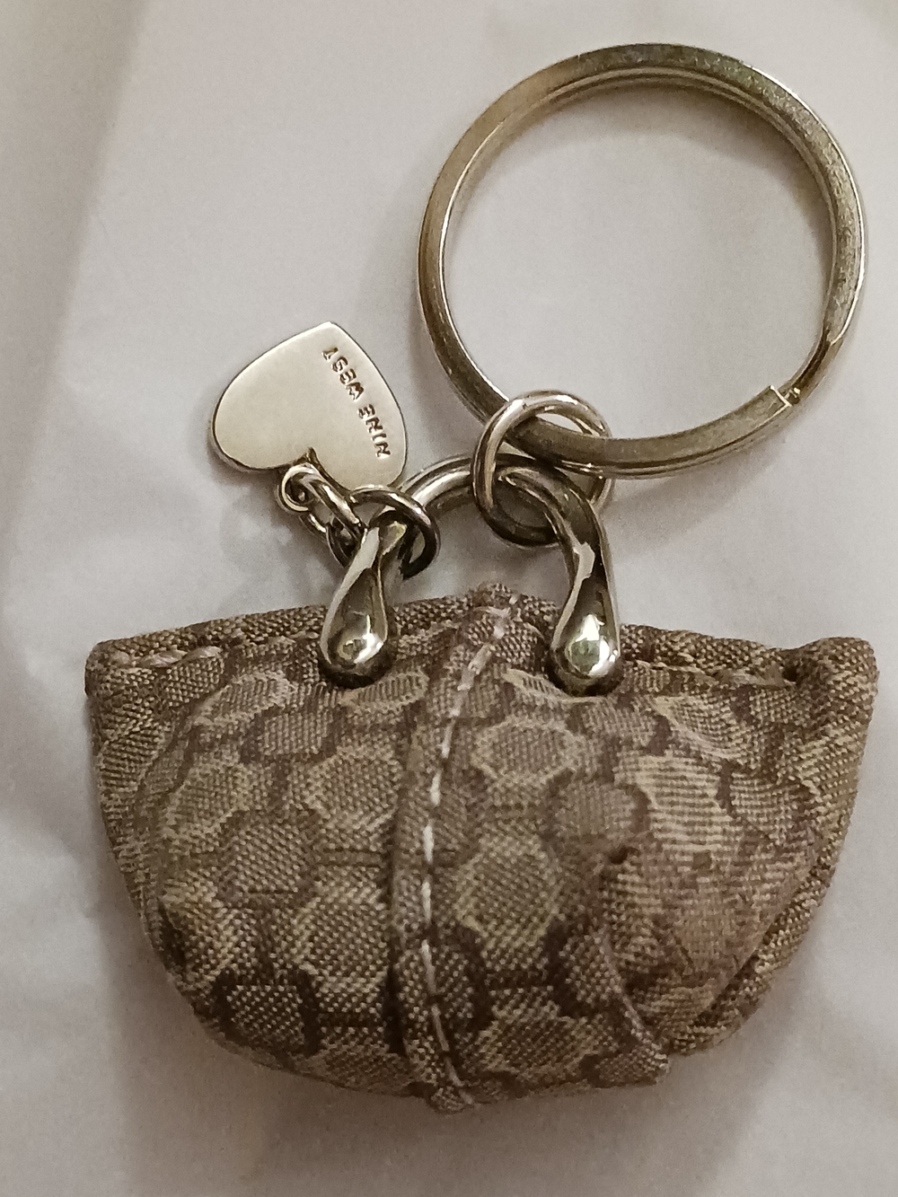 Nine West Brown Signature Mini Purse Keychain Bag Charm NWOT